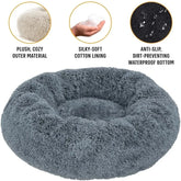Round Plush Pet Bed – Warm Washable Dog & Cat Sofa